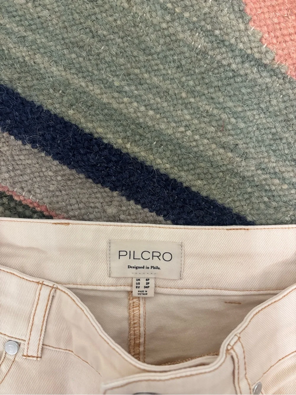 Pilcro Blush Pink High-Waist Jeans